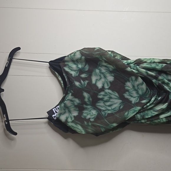 Future Collective // ruched mesh midi dress 1X (Target) - Picture 7 of 8